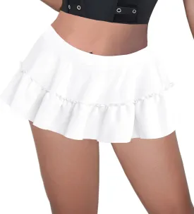 Afibi Women's Short Skater Skirt Basic Casual High Waisted Ruffles Flared Mini Lingerie Skirts