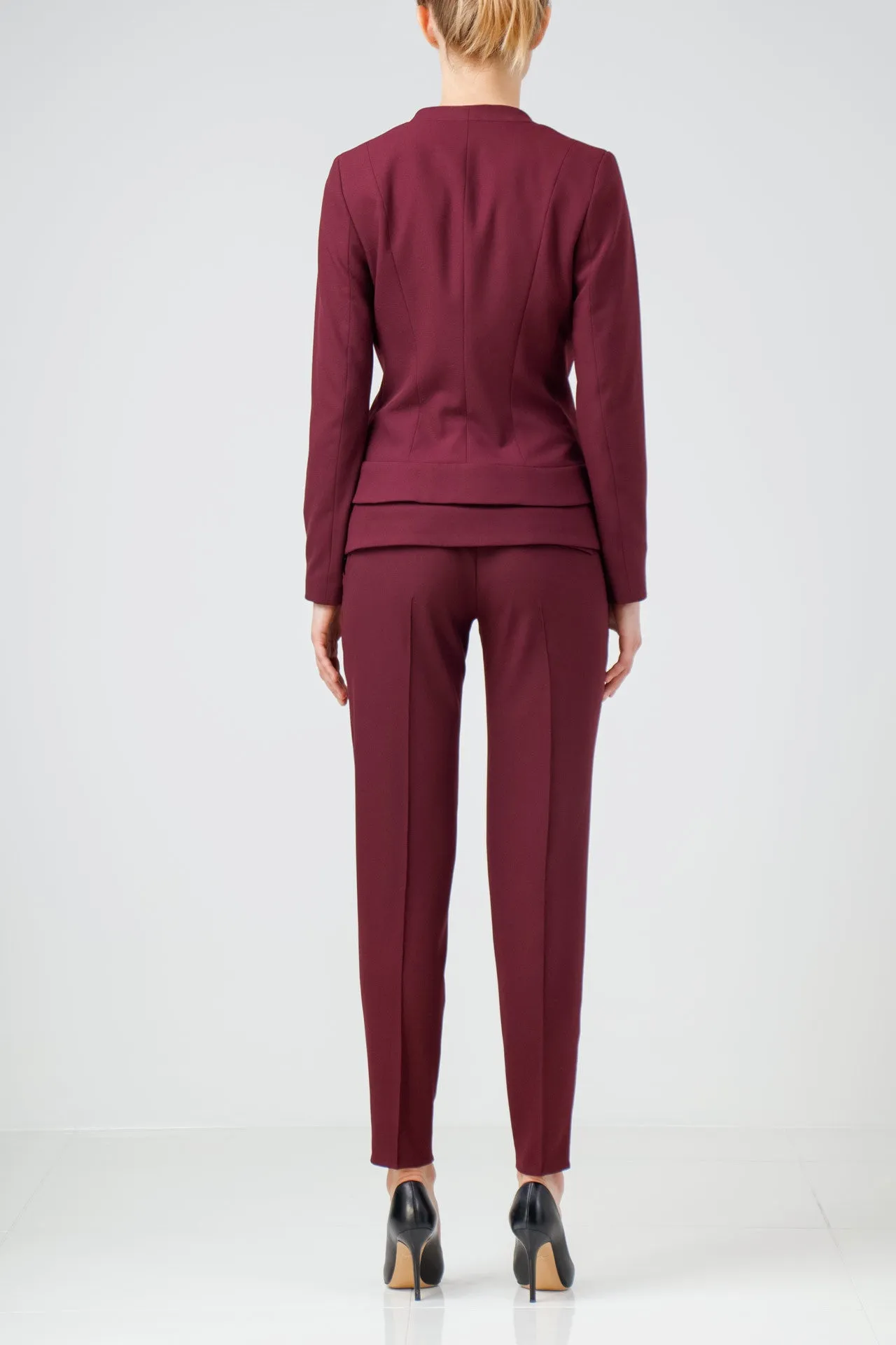 Burgundy crepe suit