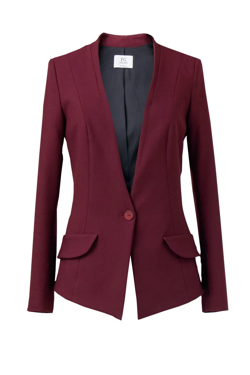 Burgundy crepe suit
