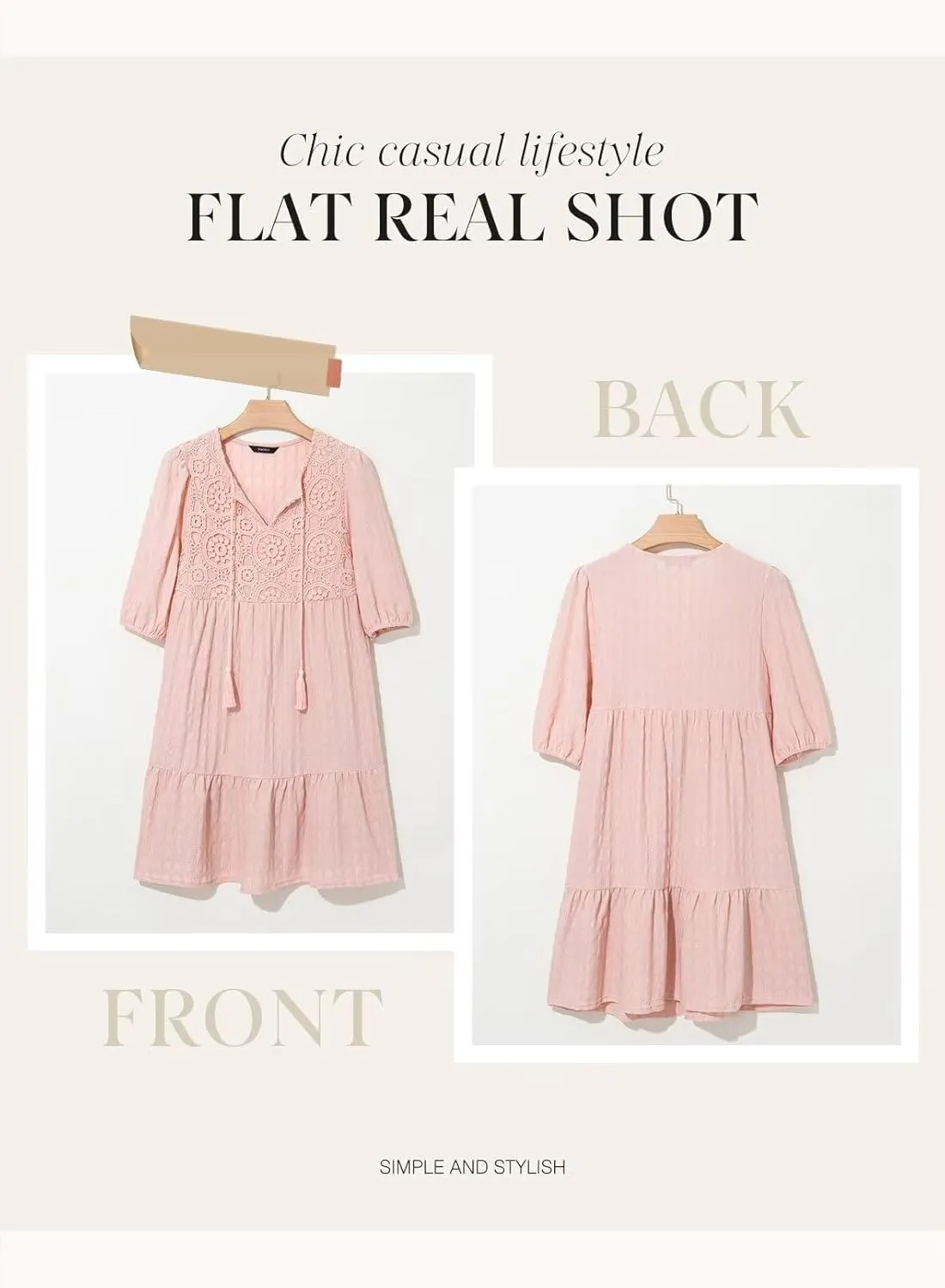 Dokotoo Womens Dresses Summer V Neck Drawstring Embroidered Half Sleeve Mini Dress Boho Dresses for Women 2025 Sundresses