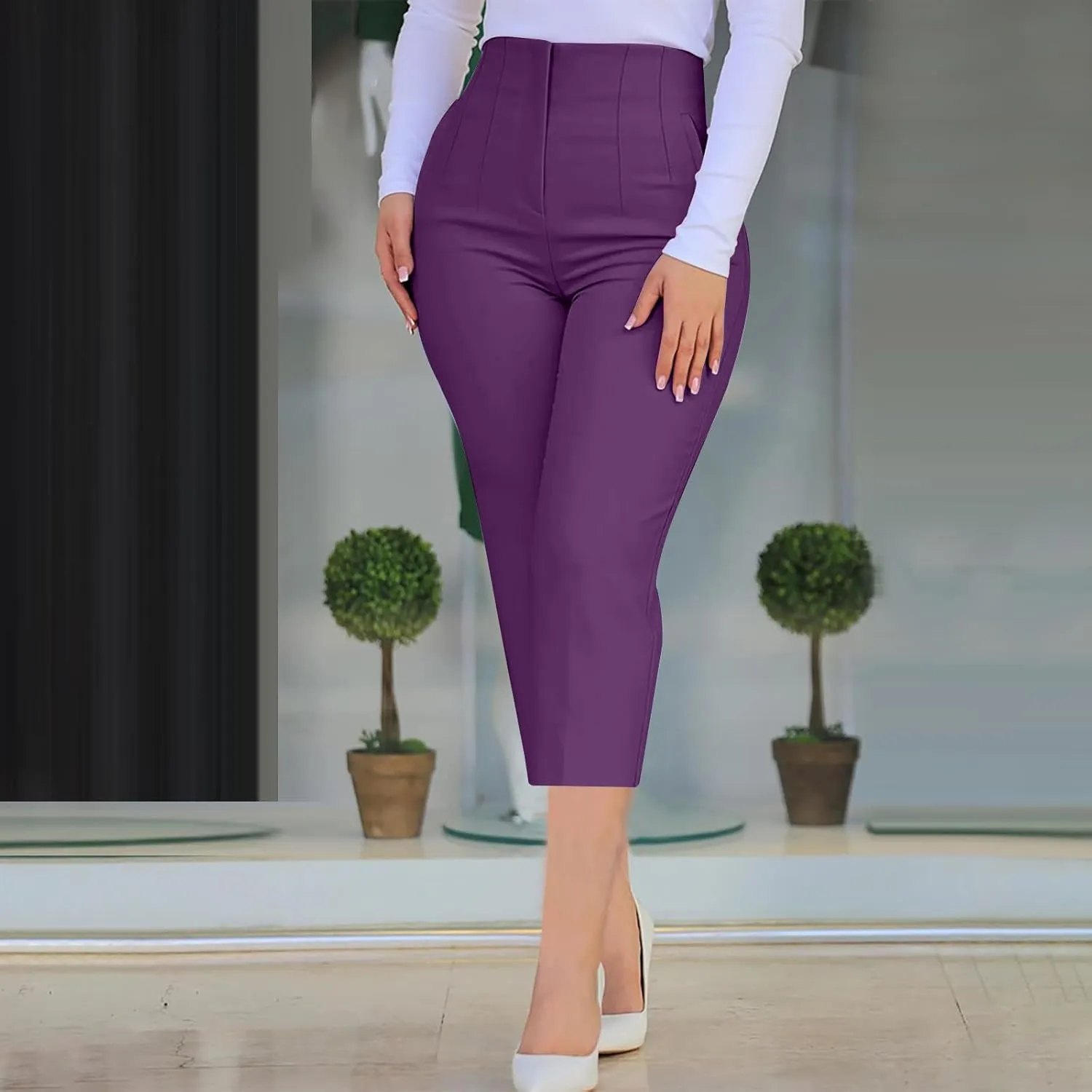 Dress Pants Women Work Pants Business Casual Trousers Pants Slacks for Women High Waisted Office Pants Work Trousers