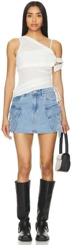 EMMIOL Jean Skirts for Women Sexy Mid Waist Sexy Mini Dress 2025 Trendy Y2k Clothes Denim Skirt