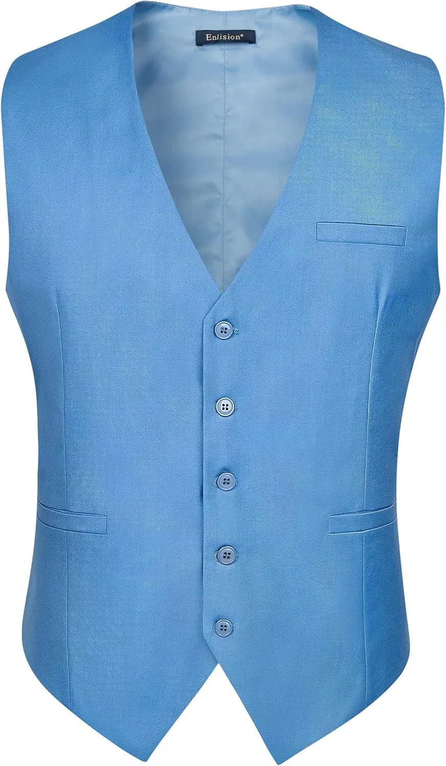 Enlision Men's Suit Vest Business Formal Dress Waistcoat Solid Color Vest for Suit or Tuxedo
