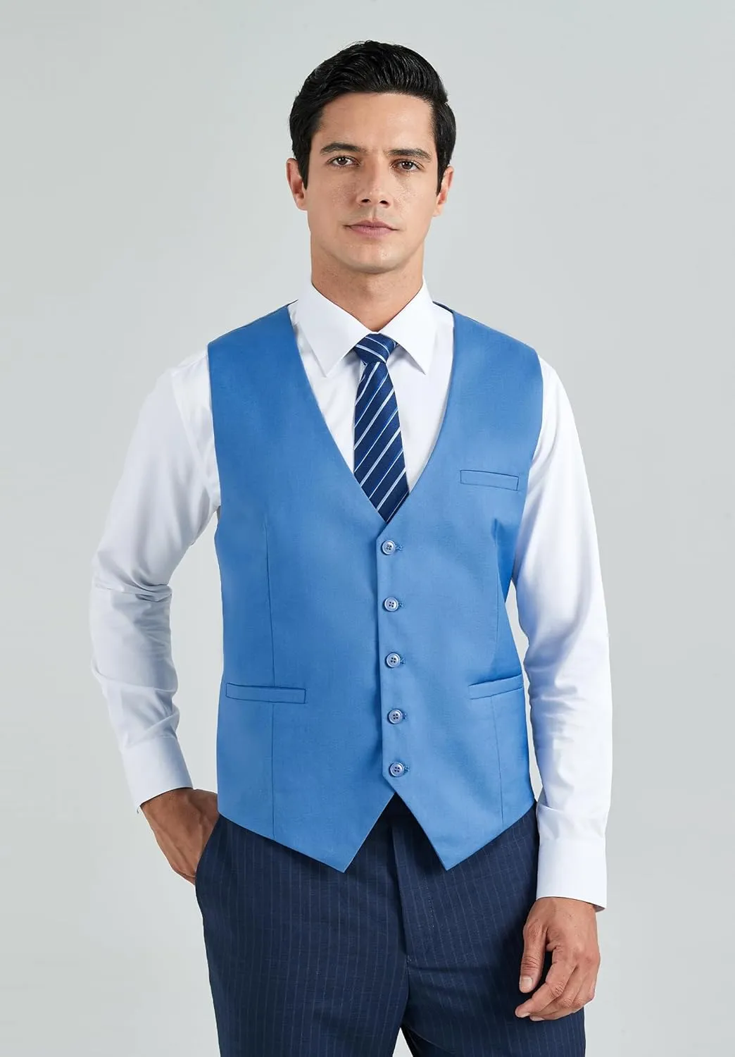 Enlision Men's Suit Vest Business Formal Dress Waistcoat Solid Color Vest for Suit or Tuxedo