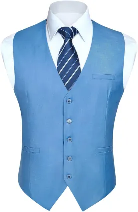 Enlision Men's Suit Vest Business Formal Dress Waistcoat Solid Color Vest for Suit or Tuxedo
