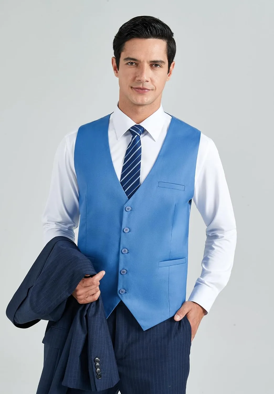 Enlision Men's Suit Vest Business Formal Dress Waistcoat Solid Color Vest for Suit or Tuxedo