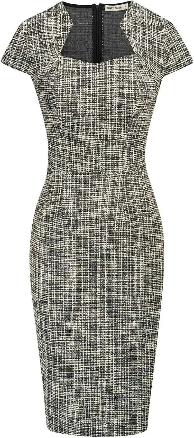 GRACE KARIN Dress Women Pencil Dress Cap Sleeve Pencil Dress