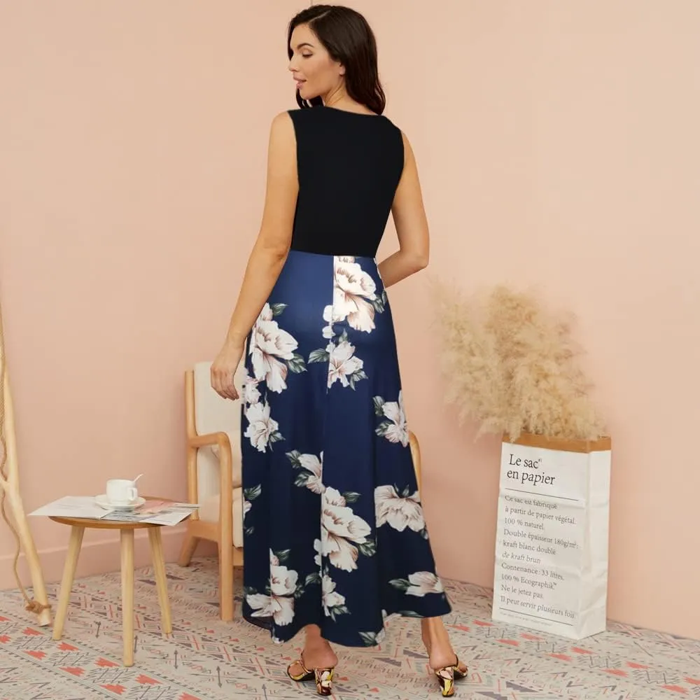 H&JOY Women Maternity Nursing Dress Spaghetti Midi Floral Dress Pregnancy Breastfeeding Maternity Summer Dress
