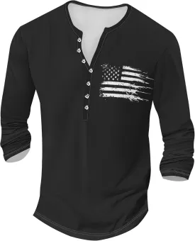 Henley Shirts for Men Lightweight Long Sleeve T-Shirts Casual Workwear Quick Dry Shirts Graphic Club Pullover Tee