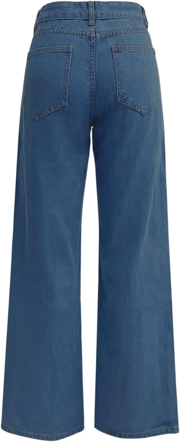 Katchme Womens Minimalist Jeans, Katchme Wide Leg Jeans, 2025 Spring Pants for Women, High Waist Stretch Wide Leg