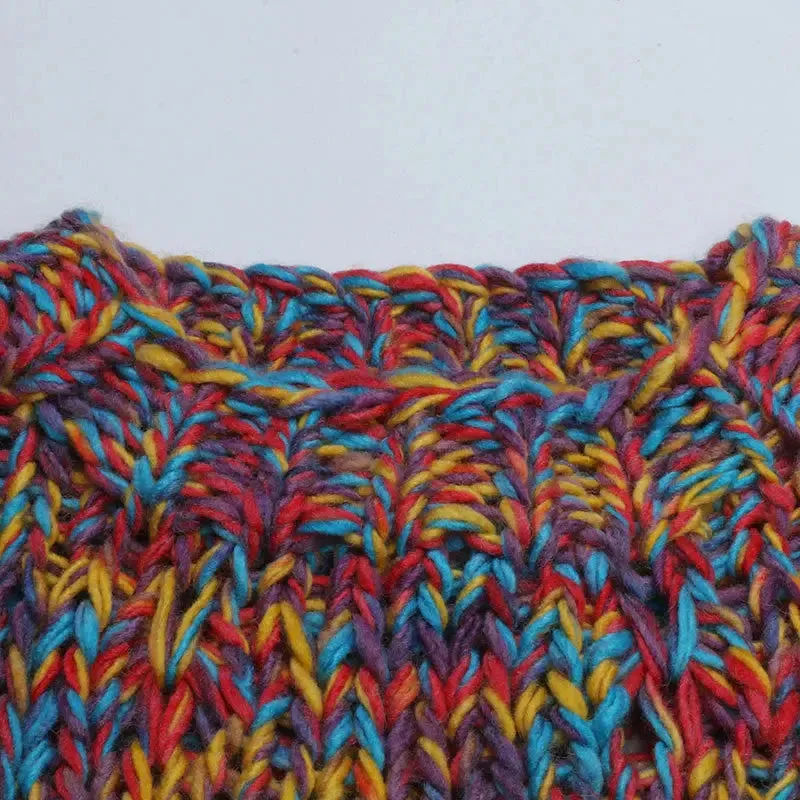 Knitted Rainbow Pom Pom Jumper
