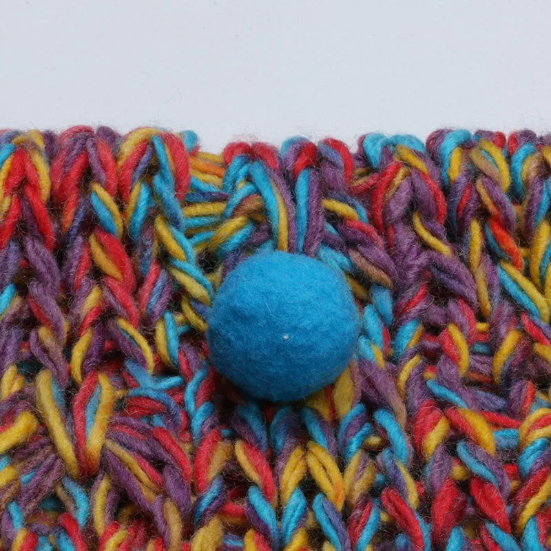 Knitted Rainbow Pom Pom Jumper