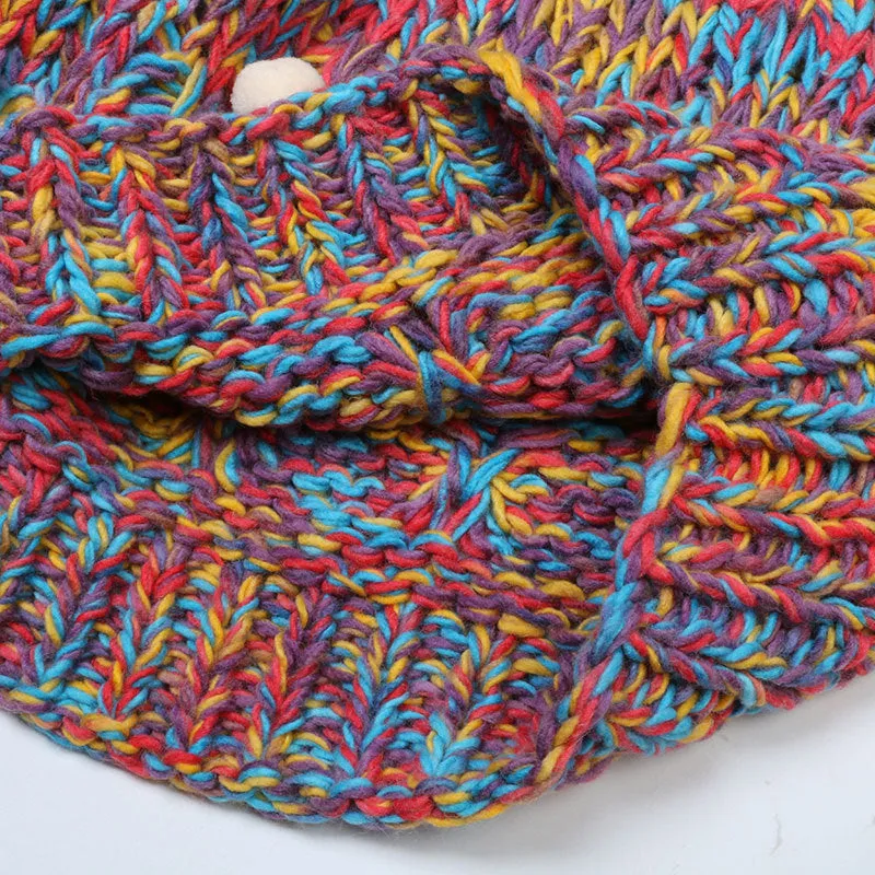 Knitted Rainbow Pom Pom Jumper