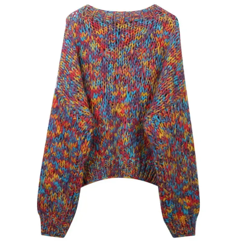 Knitted Rainbow Pom Pom Jumper