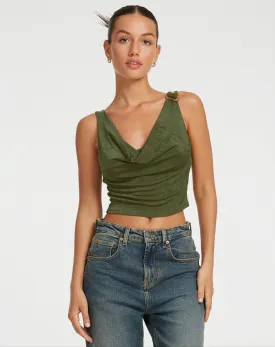Masayo Crop Top in Khaki