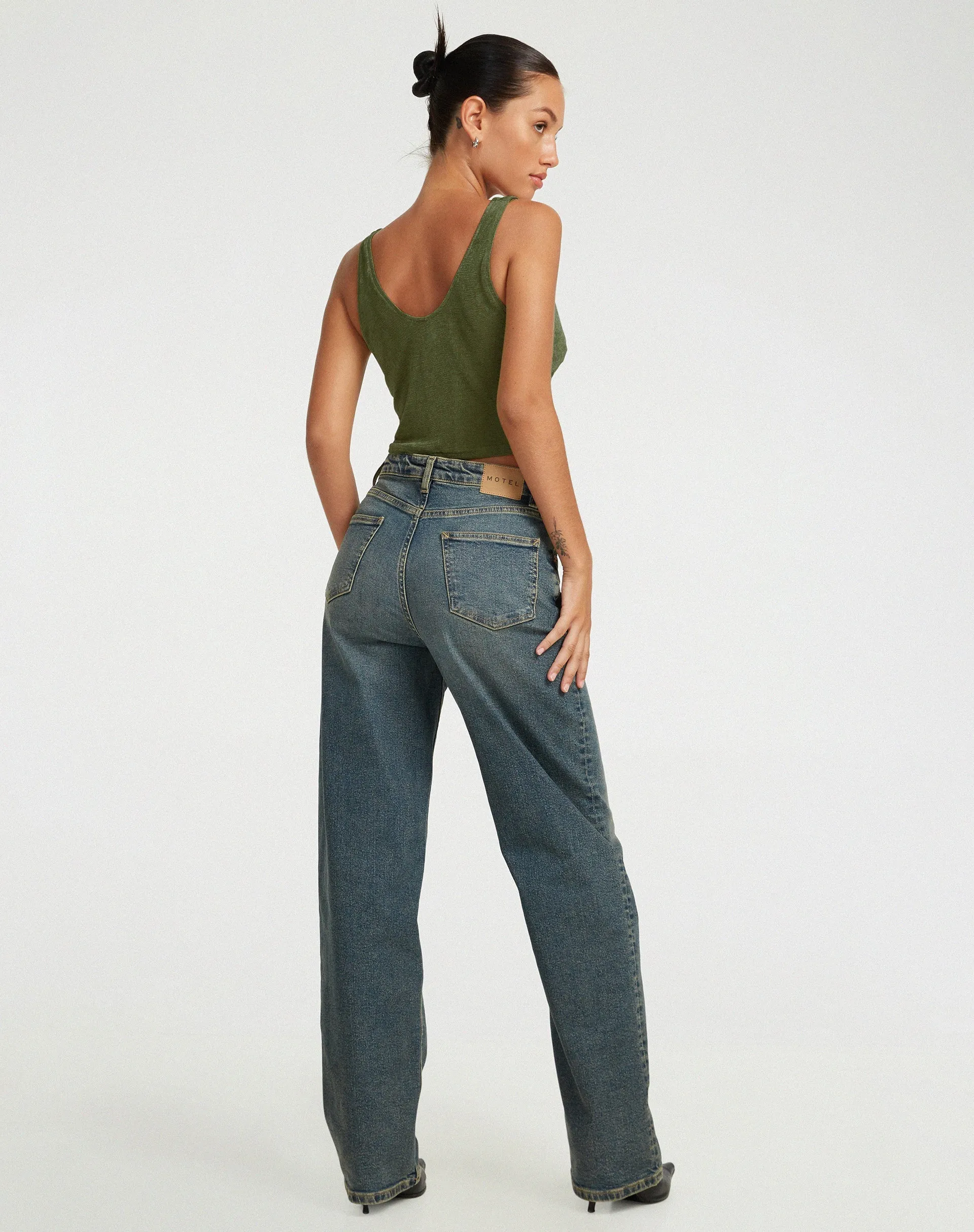 Masayo Crop Top in Khaki