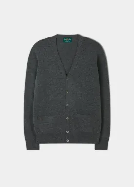 Men's Geelong Lambswool Cardigan in Dark Grey - Classic Fit