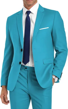 Men's Suit 2 Piece Slim Fit Suits for Men 2 Button Notched Lapel Solid Suit Jacket Pants Set for Wedding Prom