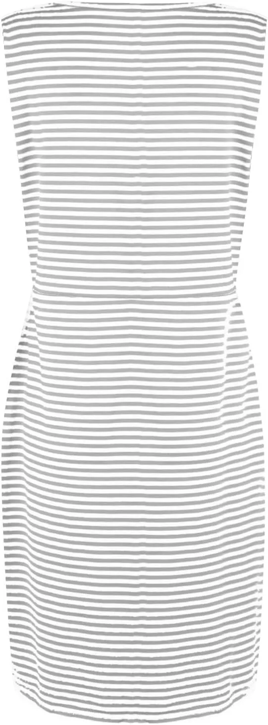 midelxp Womens Sundresses Casual Striped Sleeveless Tie Waist Shirt Dress with Pockets Casual Loose Crewneck Vacation Dresses