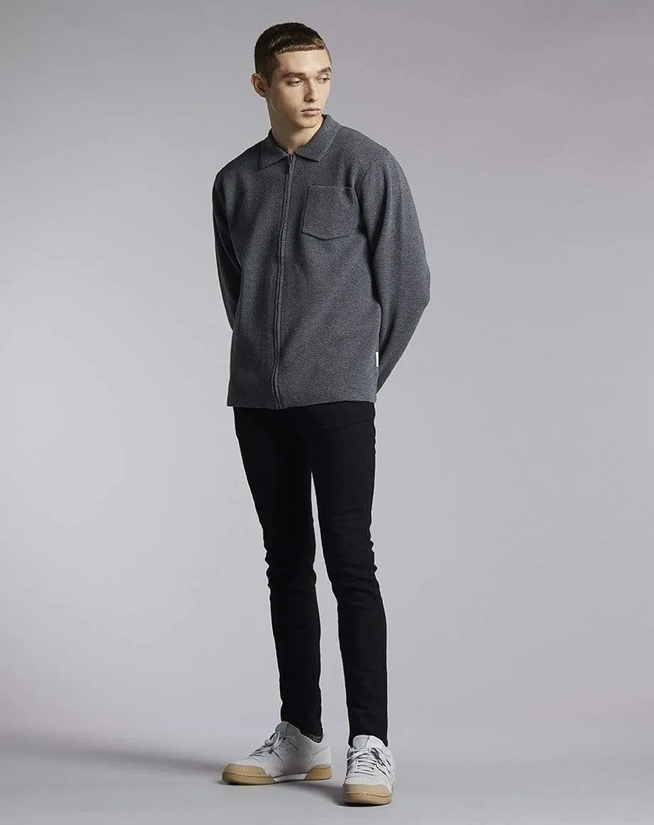 Norkka Zip Mens Cardigan | Light Grey