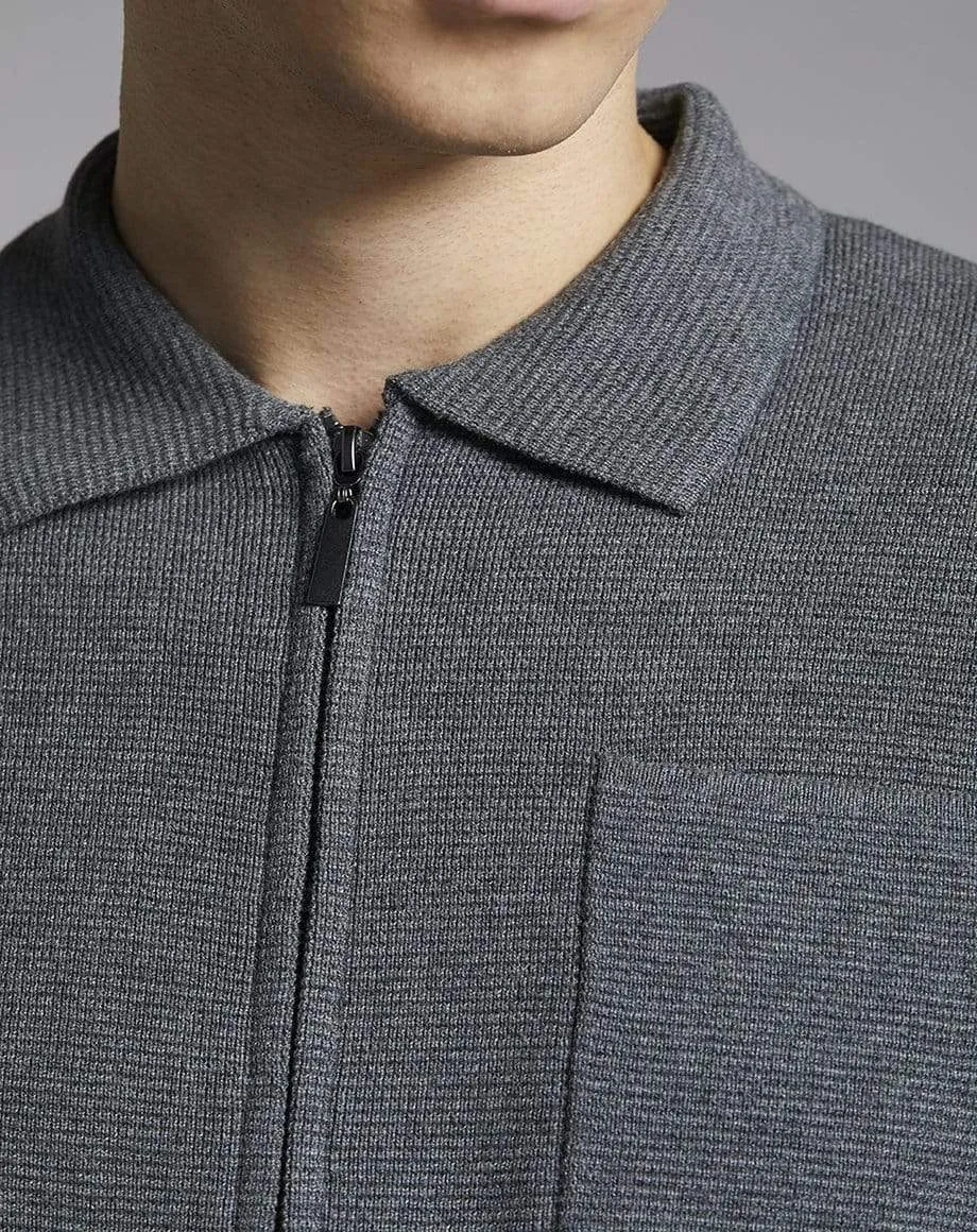 Norkka Zip Mens Cardigan | Light Grey
