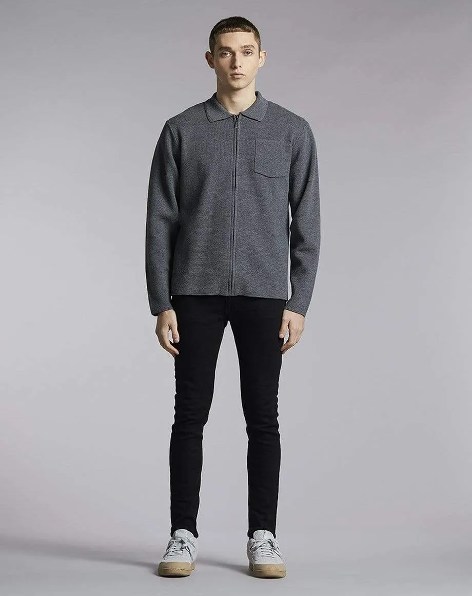 Norkka Zip Mens Cardigan | Light Grey