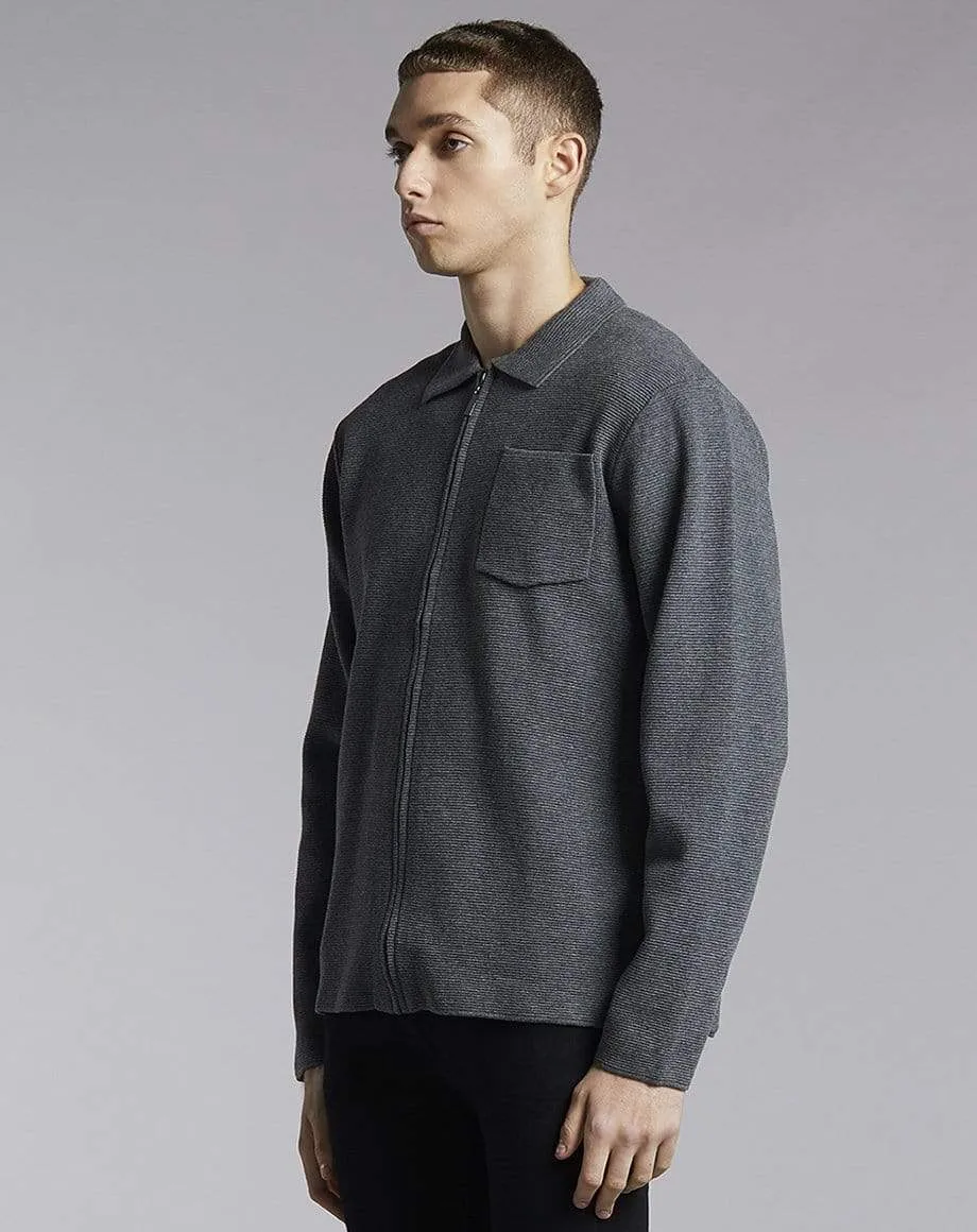 Norkka Zip Mens Cardigan | Light Grey