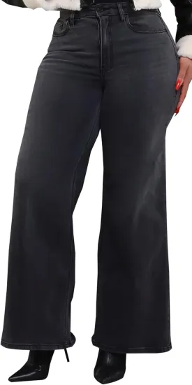 Skinny Bell Bottom Jeans for Women High Waisted Elastic Ripped Hole Flare Jeans Classic Denim Pants