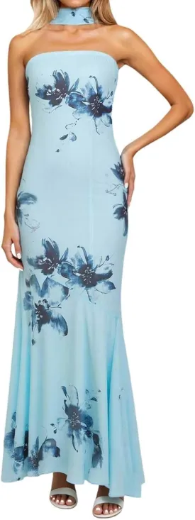 Tube Floral Maxi Dresses Strapless Backless Bodycon Dress Sexy Summer Cocktail Dress for Beach Weddings & Formal Events