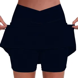 Womens Skorts with Pockets Tummy Control Plus Size Skorts for Women High Waist Athletic Sports Pants Skirt Casual