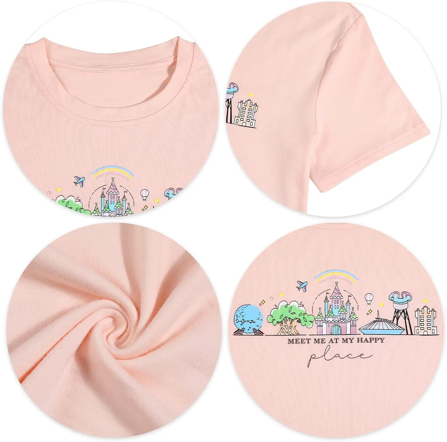 Womens World Traveler Shirt Magic Kingdom Graphic Tshirt Matching Trip T-Shirt Girl Vacation Hodilay Short Sleeve Top